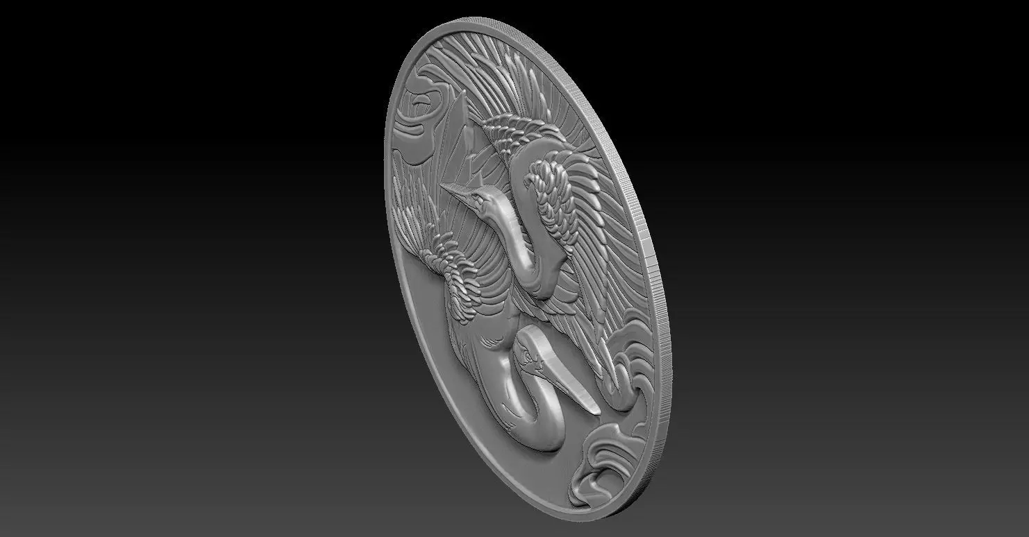 1 bird seed coin CNC Relief Model 3D print model_7