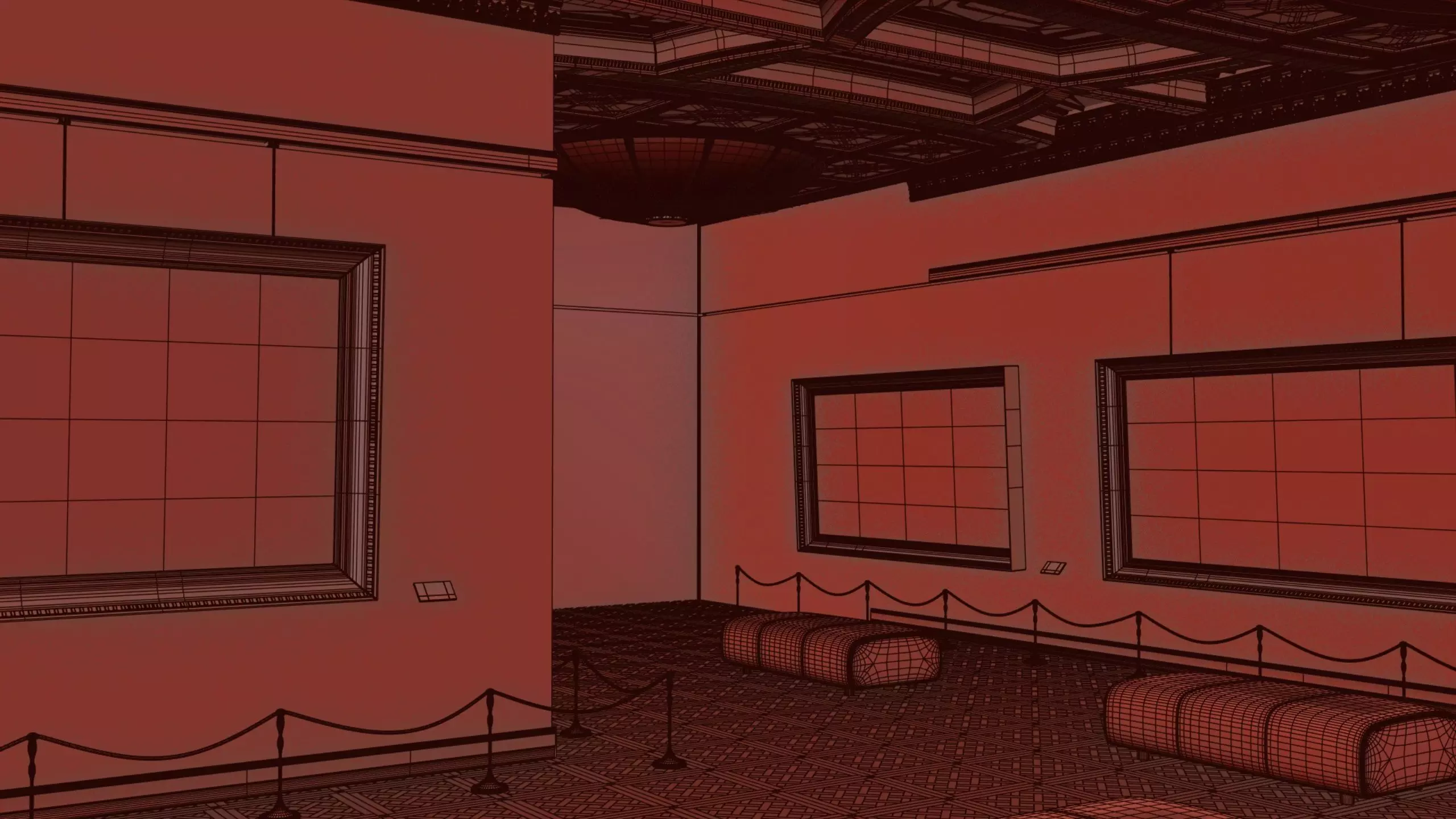 Louvre Museum - Corridor 3D model_6