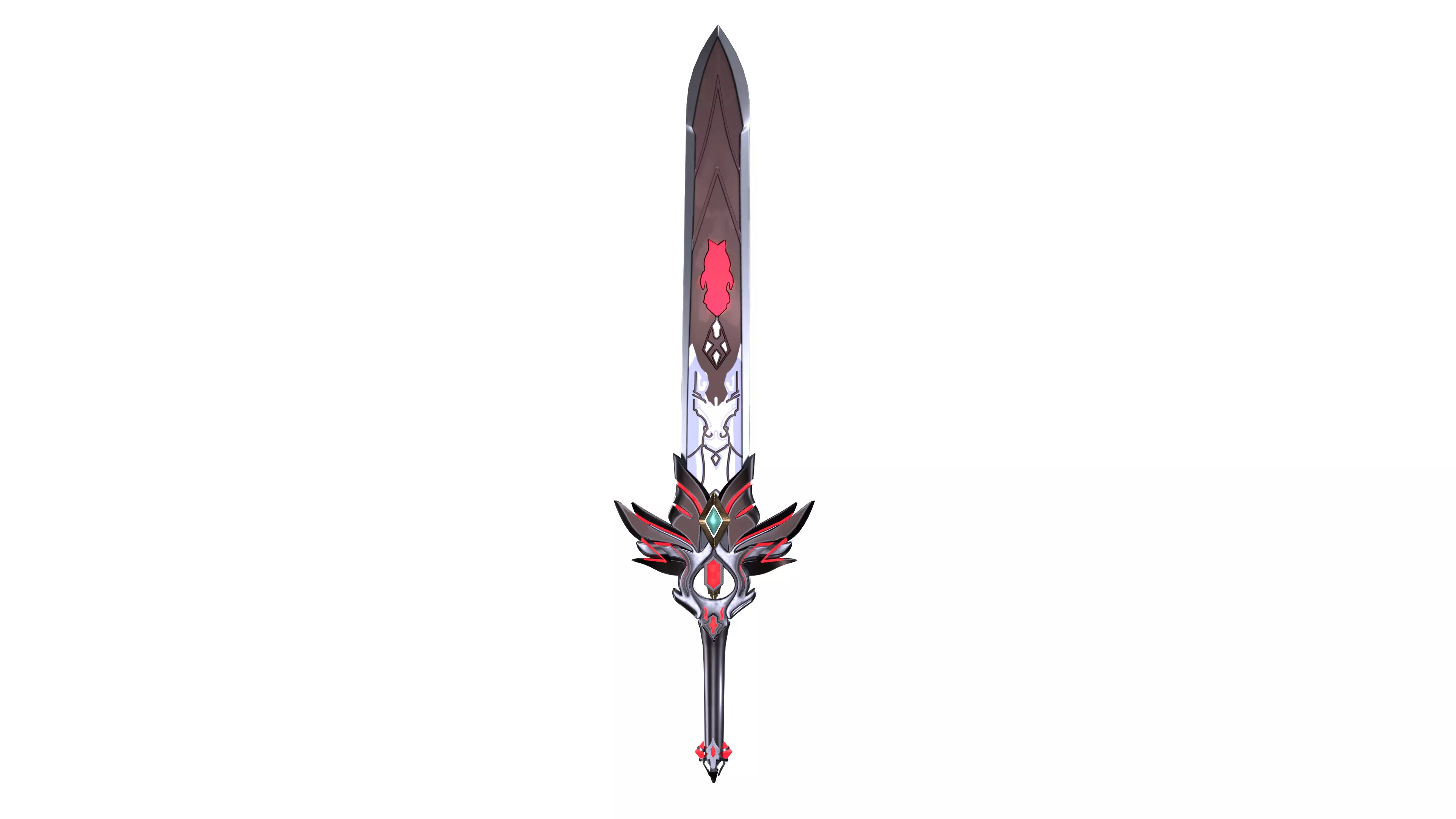 Dark Fantasy Sword 3D Model Stylized Game-Ready Weapon Low-poly 3D model_1