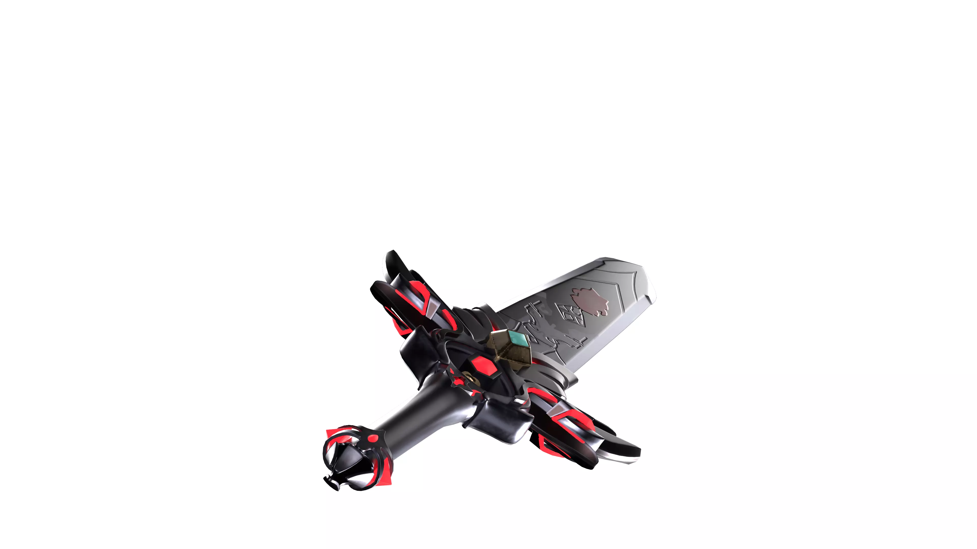 Dark Fantasy Sword 3D Model Stylized Game-Ready Weapon Low-poly 3D model_3