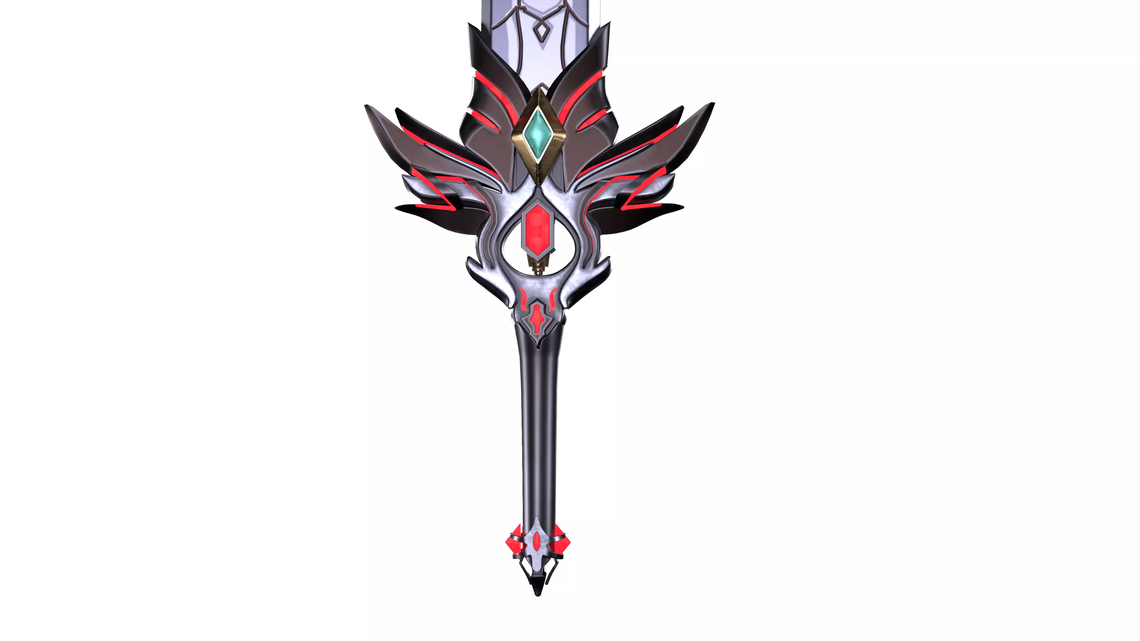 Dark Fantasy Sword 3D Model Stylized Game-Ready Weapon Low-poly 3D model_2