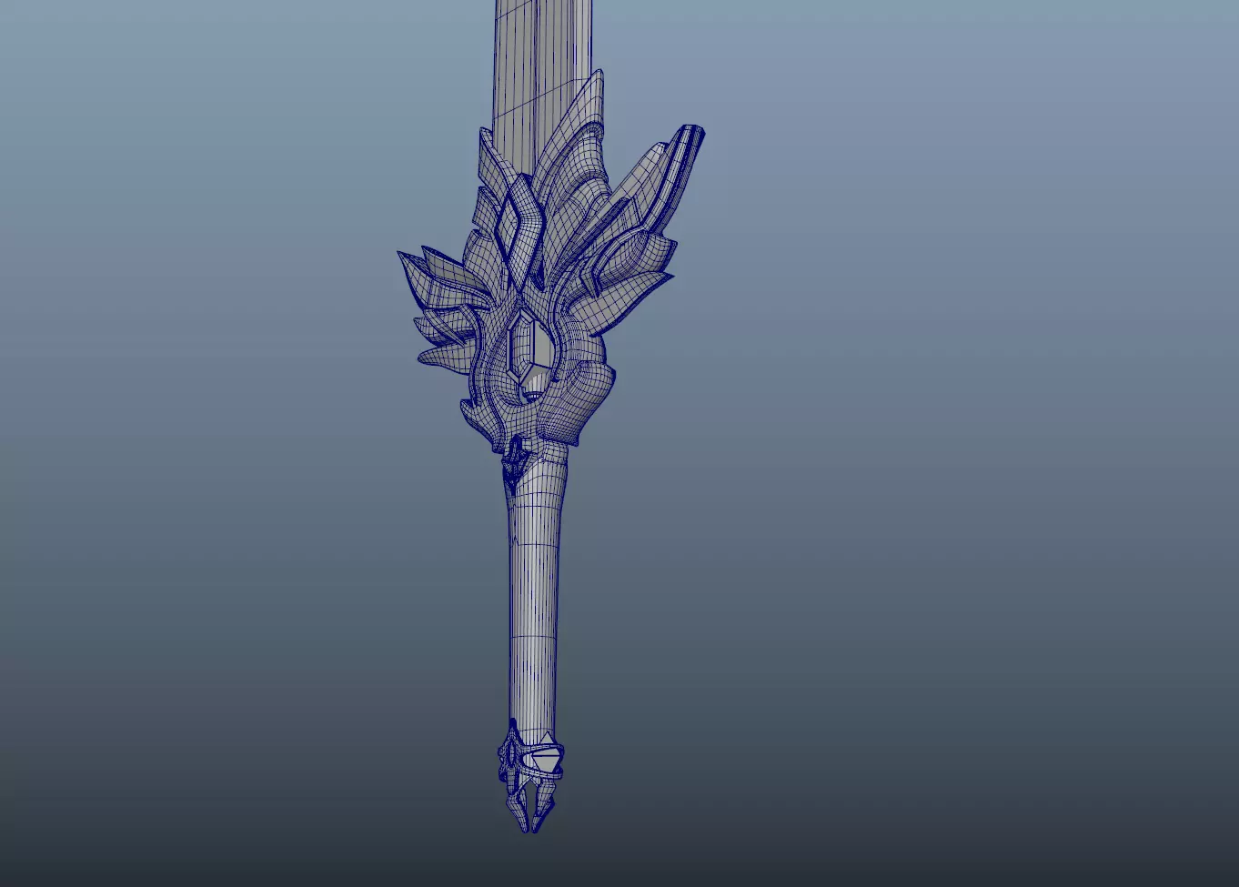 Dark Fantasy Sword 3D Model Stylized Game-Ready Weapon Low-poly 3D model_5