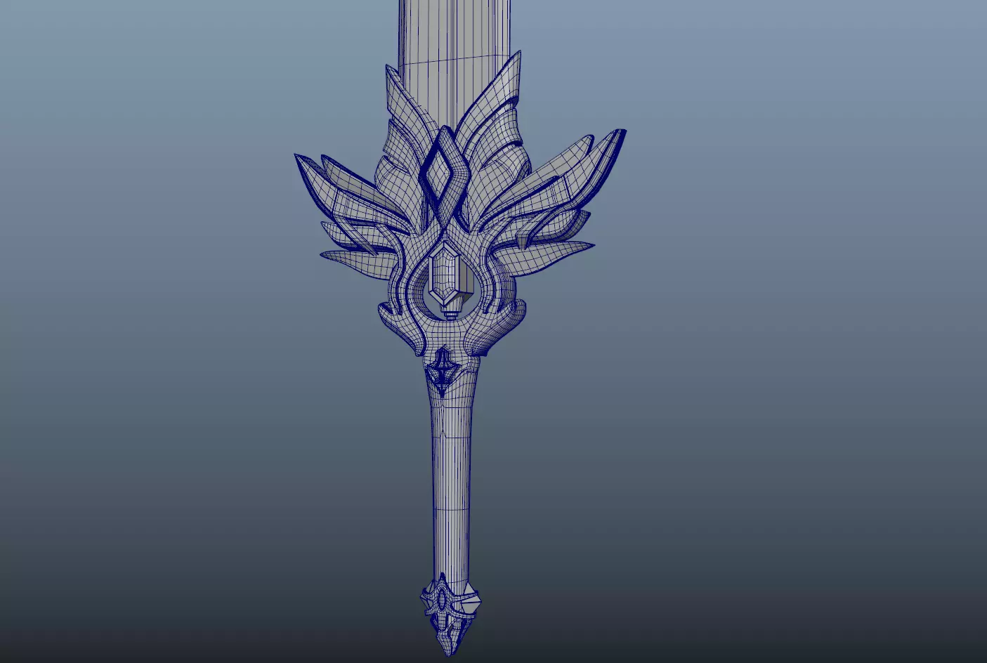 Dark Fantasy Sword 3D Model Stylized Game-Ready Weapon Low-poly 3D model_4