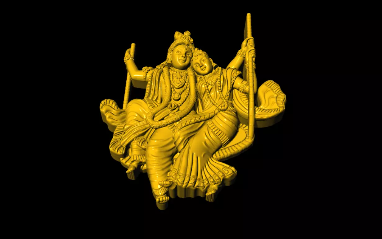 radha krishna best 3d printed model 3D print model_6