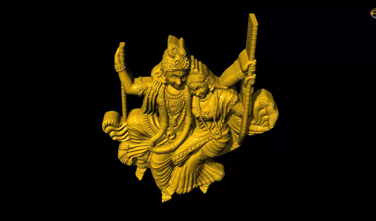 radha krishna best 3d printed model 3D print model_5