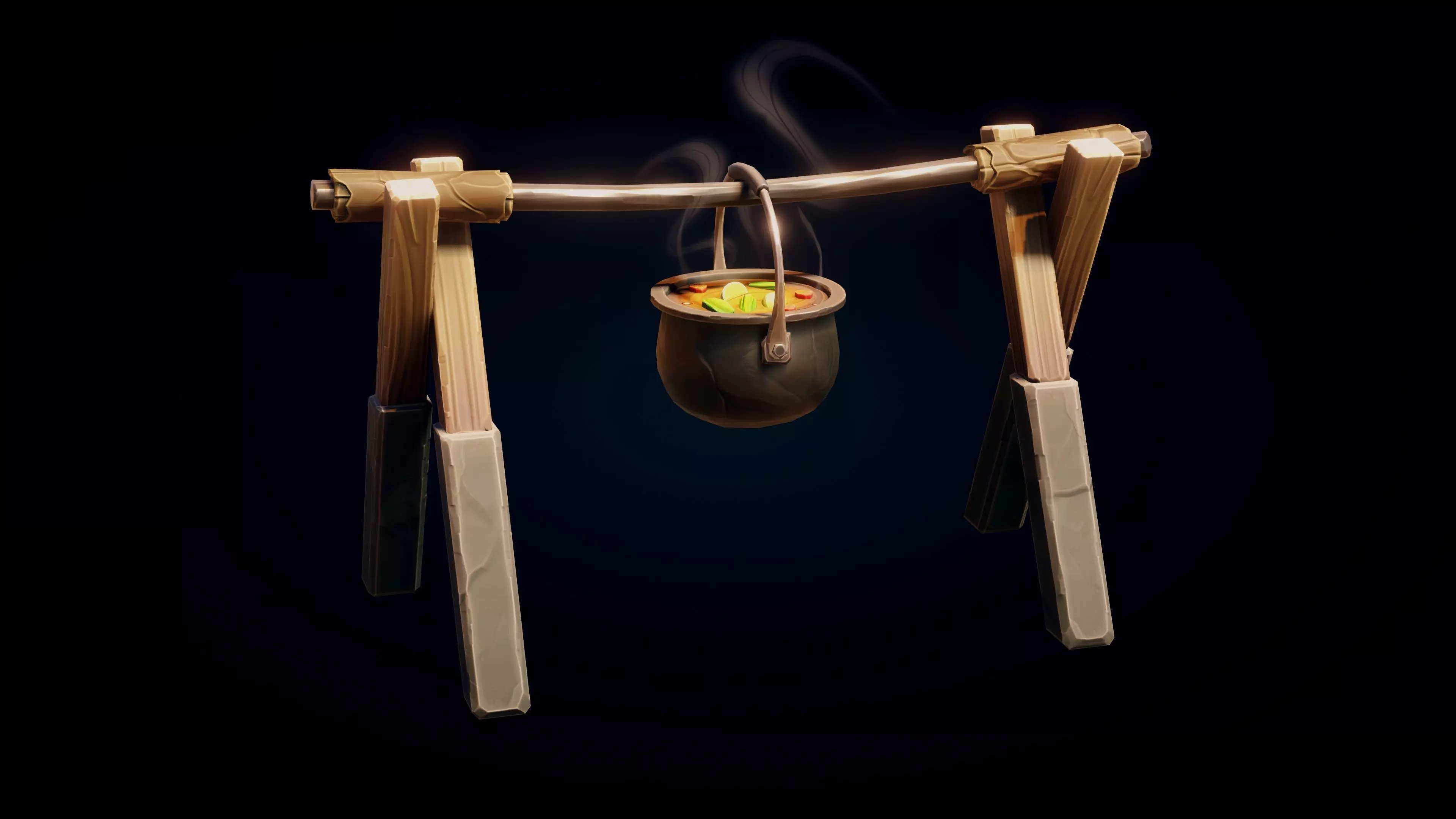 Stylized Campfire - Game Ready 3D Model Low-poly 3D model_7