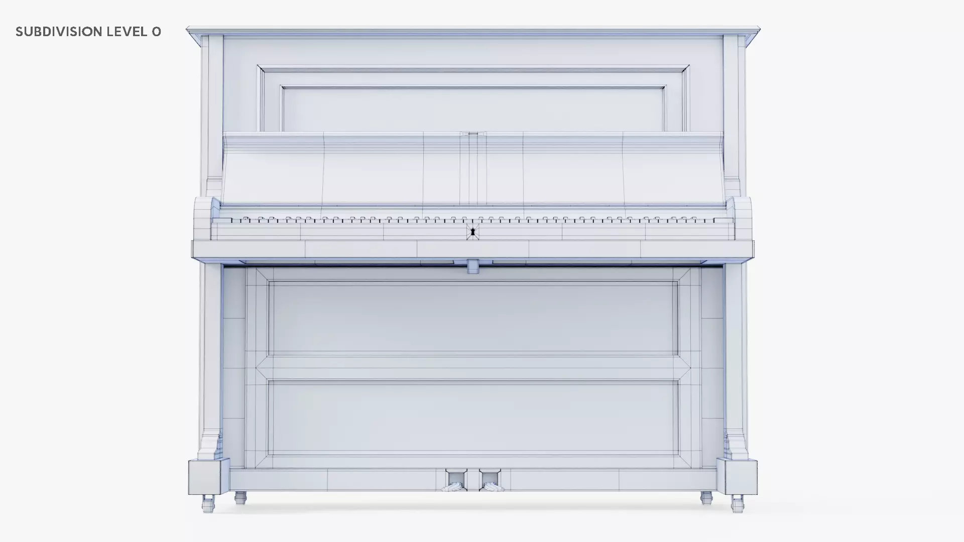 Wooden Upright Piano Low-poly 3D model_51