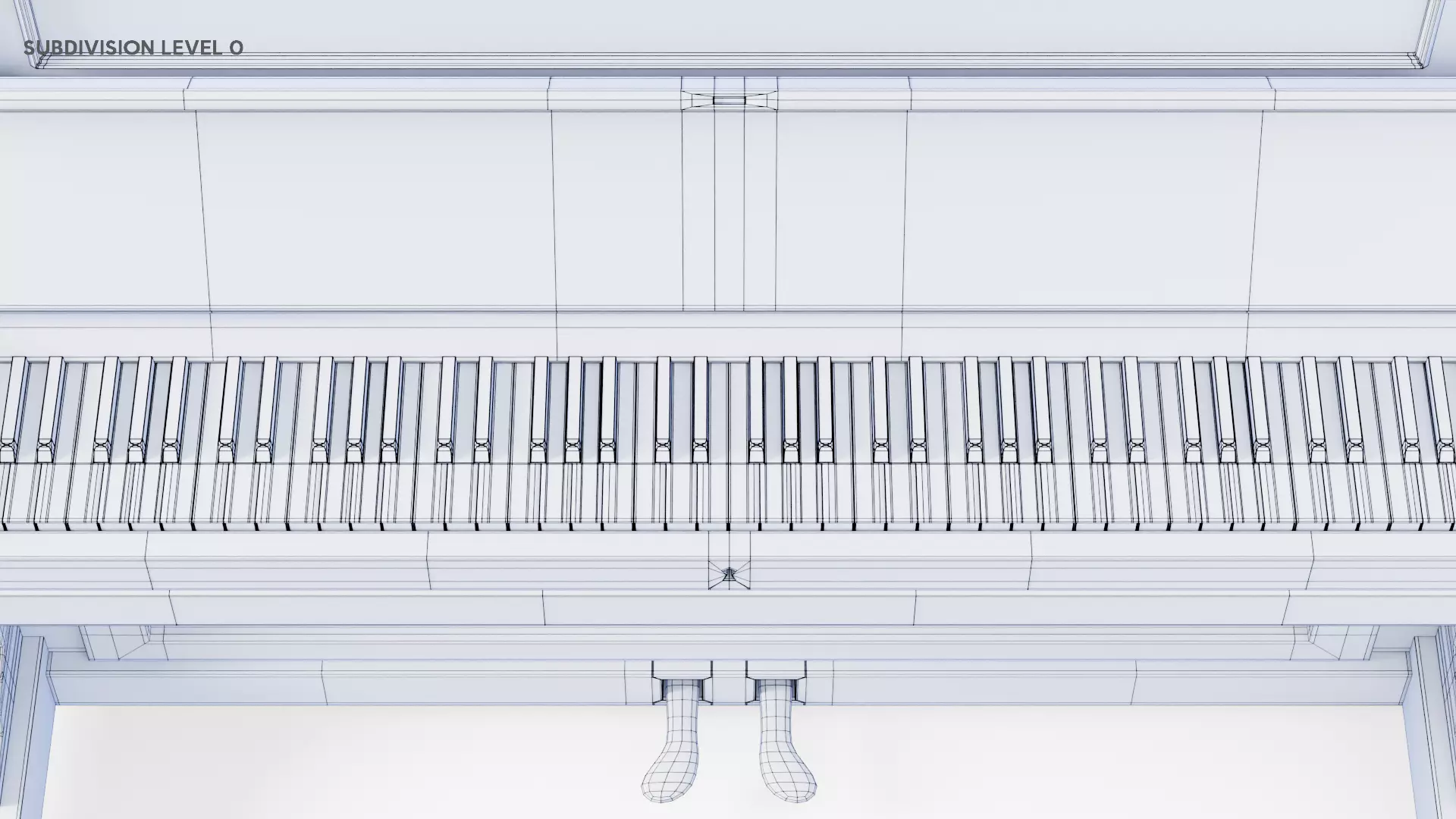 Wooden Upright Piano Low-poly 3D model_45