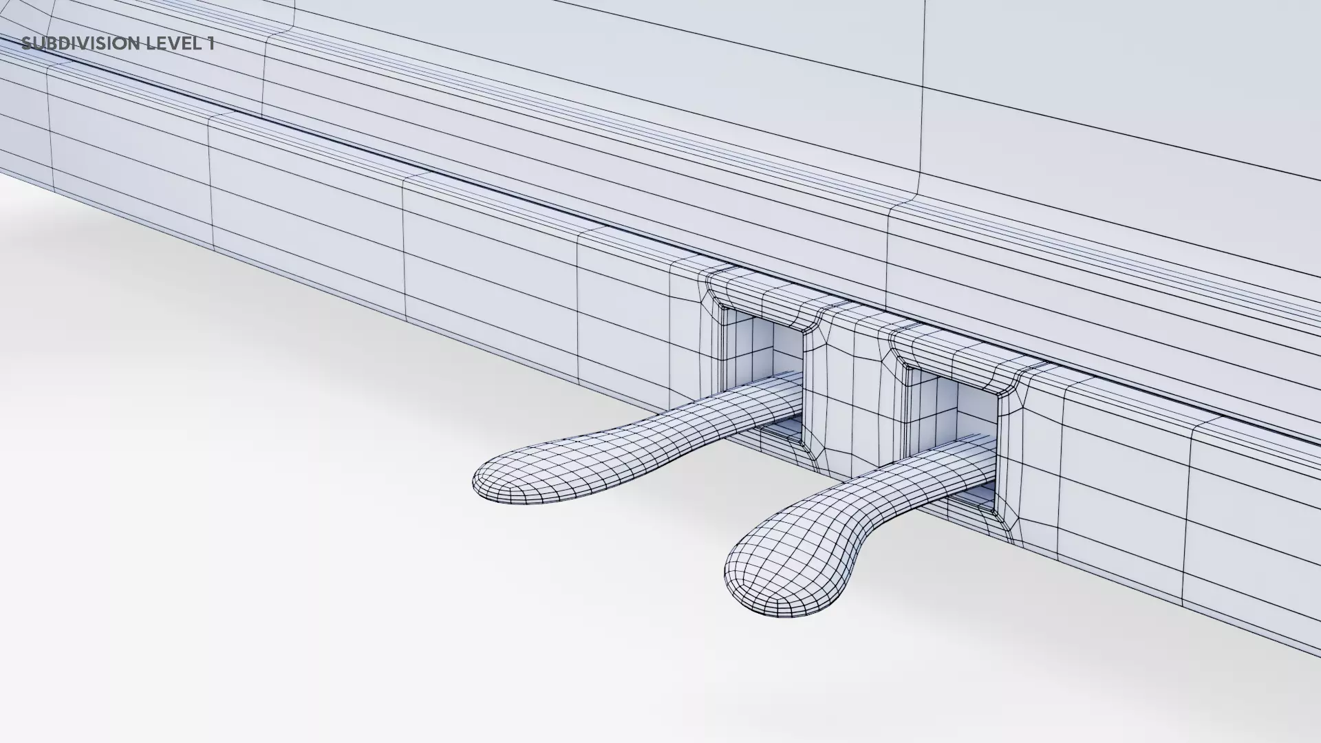 Wooden Upright Piano Low-poly 3D model_34