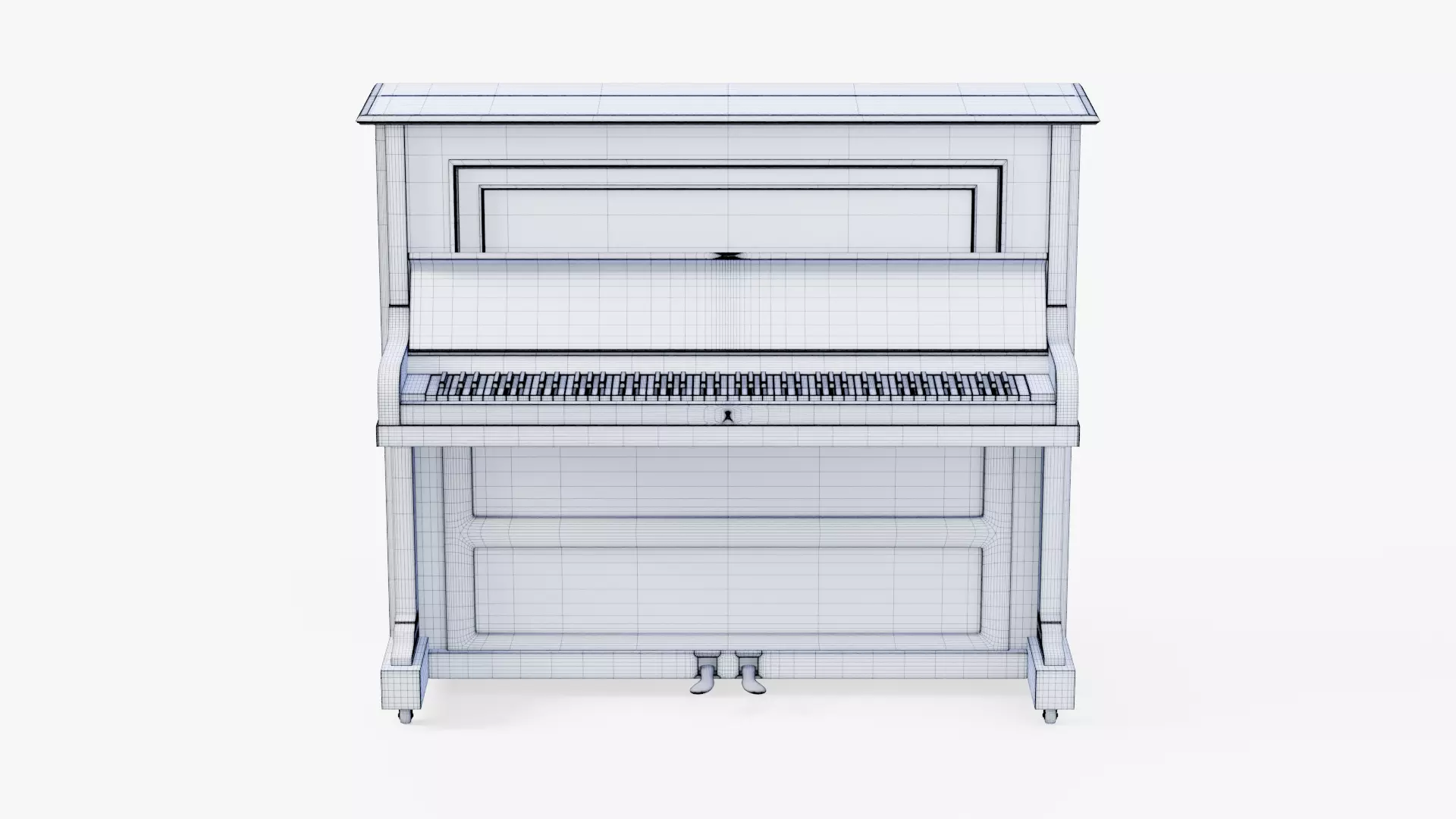 Wooden Upright Piano Low-poly 3D model_59