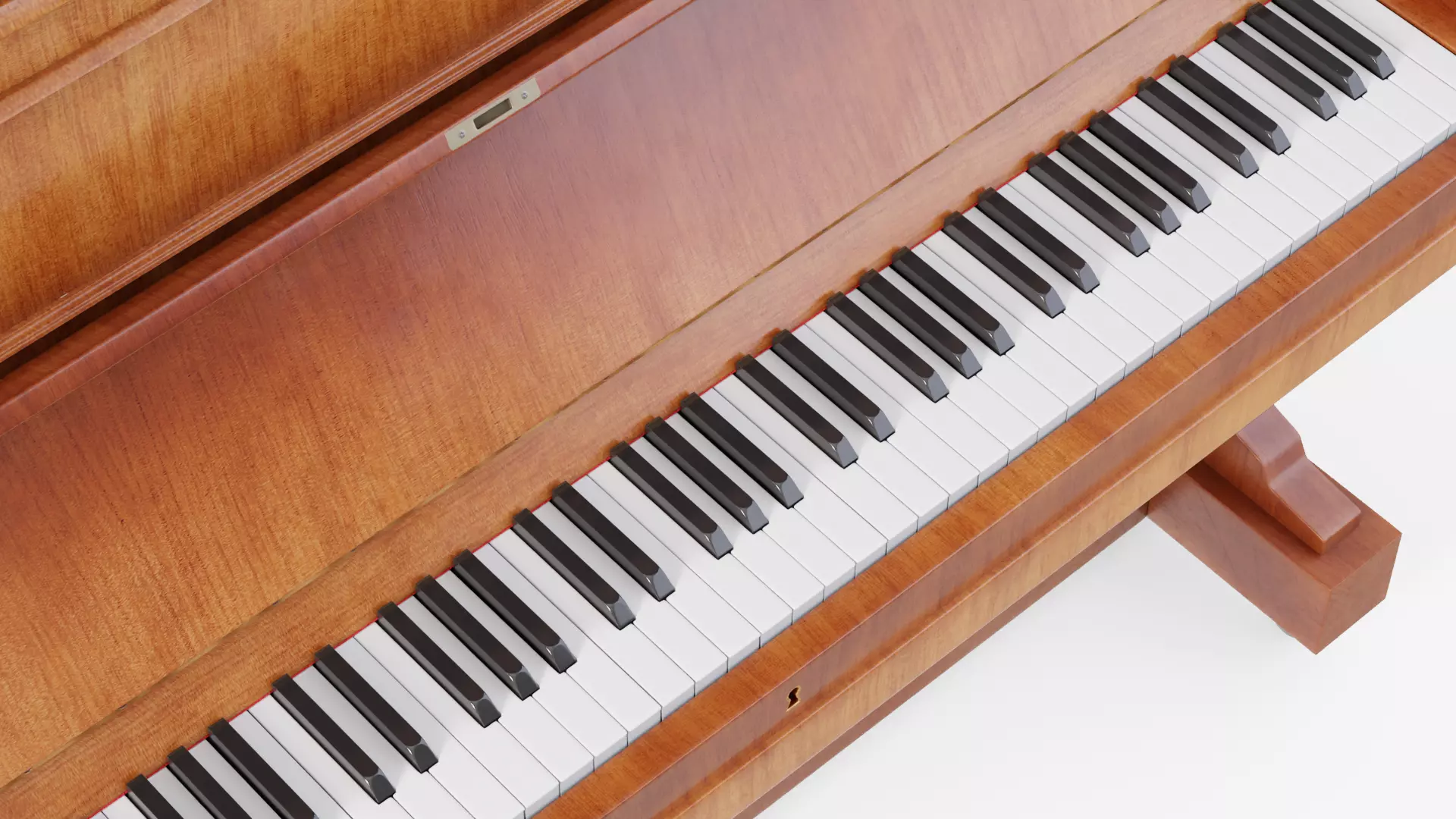 Wooden Upright Piano Low-poly 3D model_20