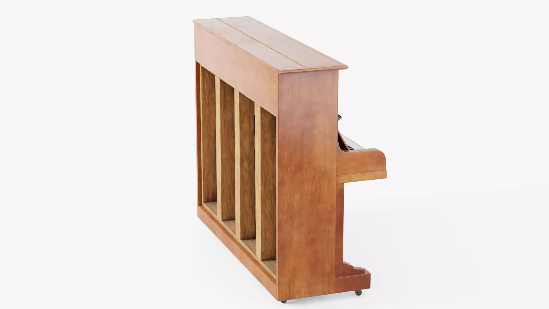 Wooden Upright Piano Low-poly 3D model_7