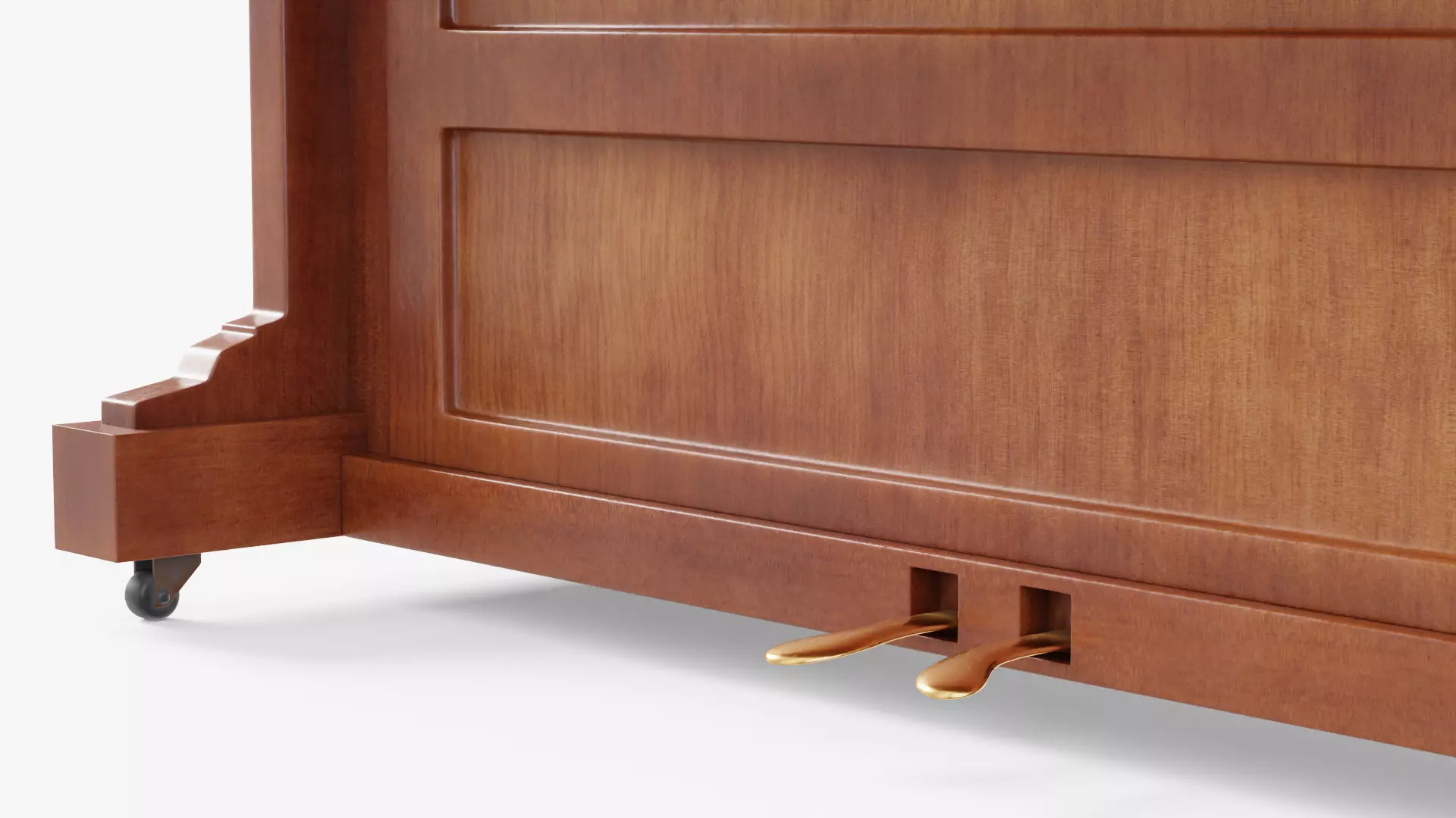 Wooden Upright Piano Low-poly 3D model_12