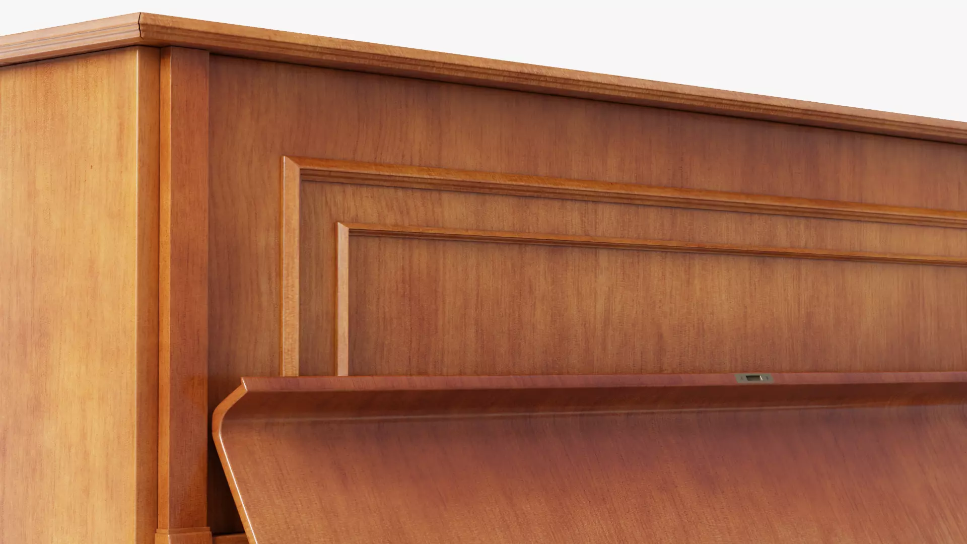 Wooden Upright Piano Low-poly 3D model_17