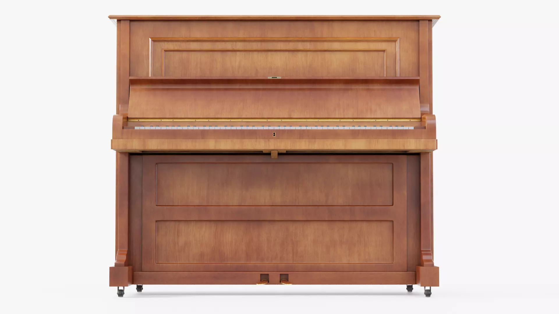 Wooden Upright Piano Low-poly 3D model_19