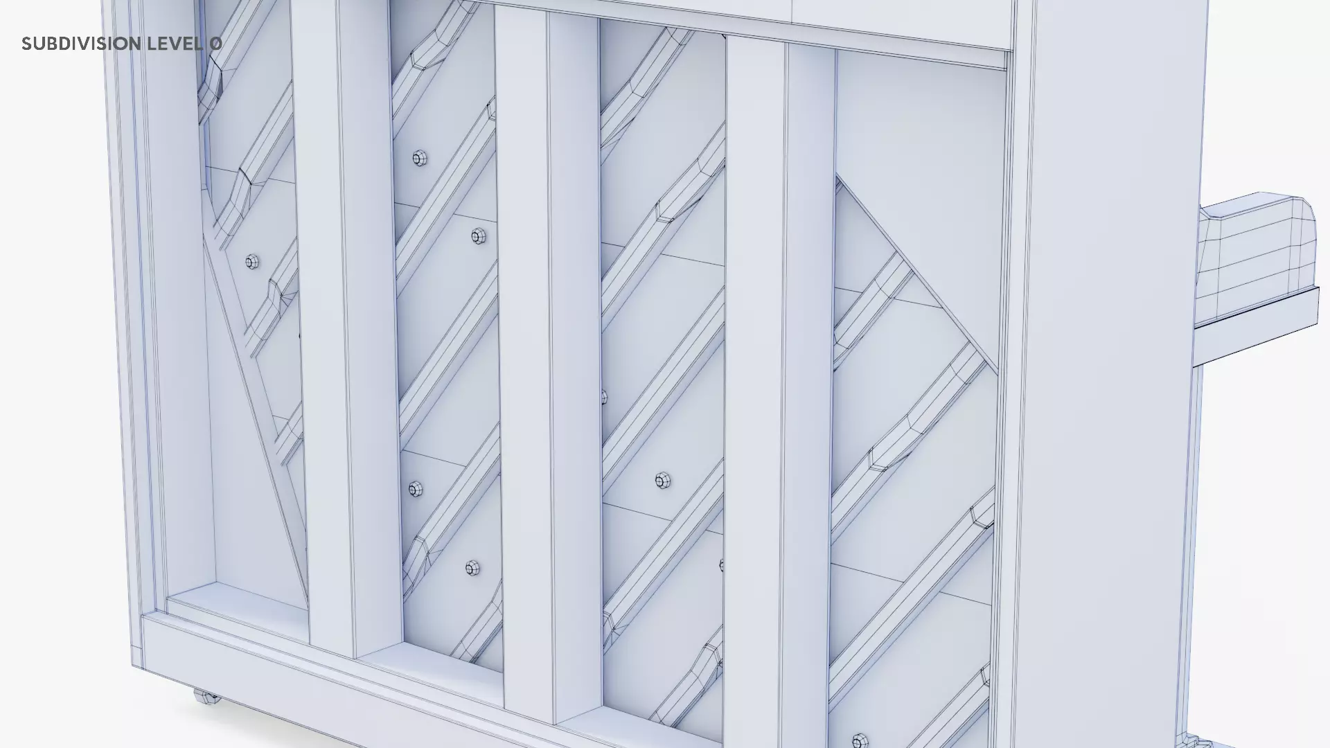 Wooden Upright Piano Low-poly 3D model_55