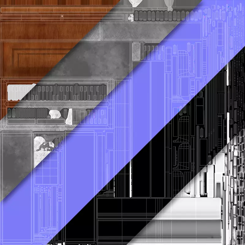 Wooden Upright Piano Low-poly 3D model_70