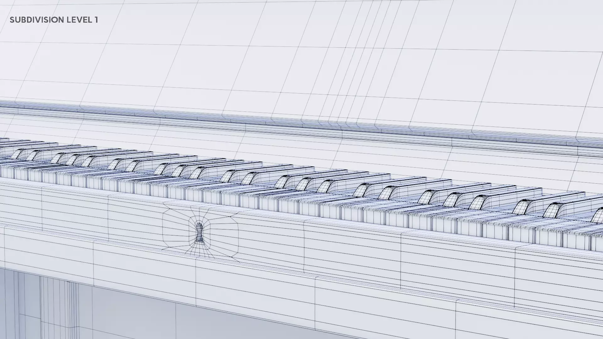 Wooden Upright Piano Low-poly 3D model_38