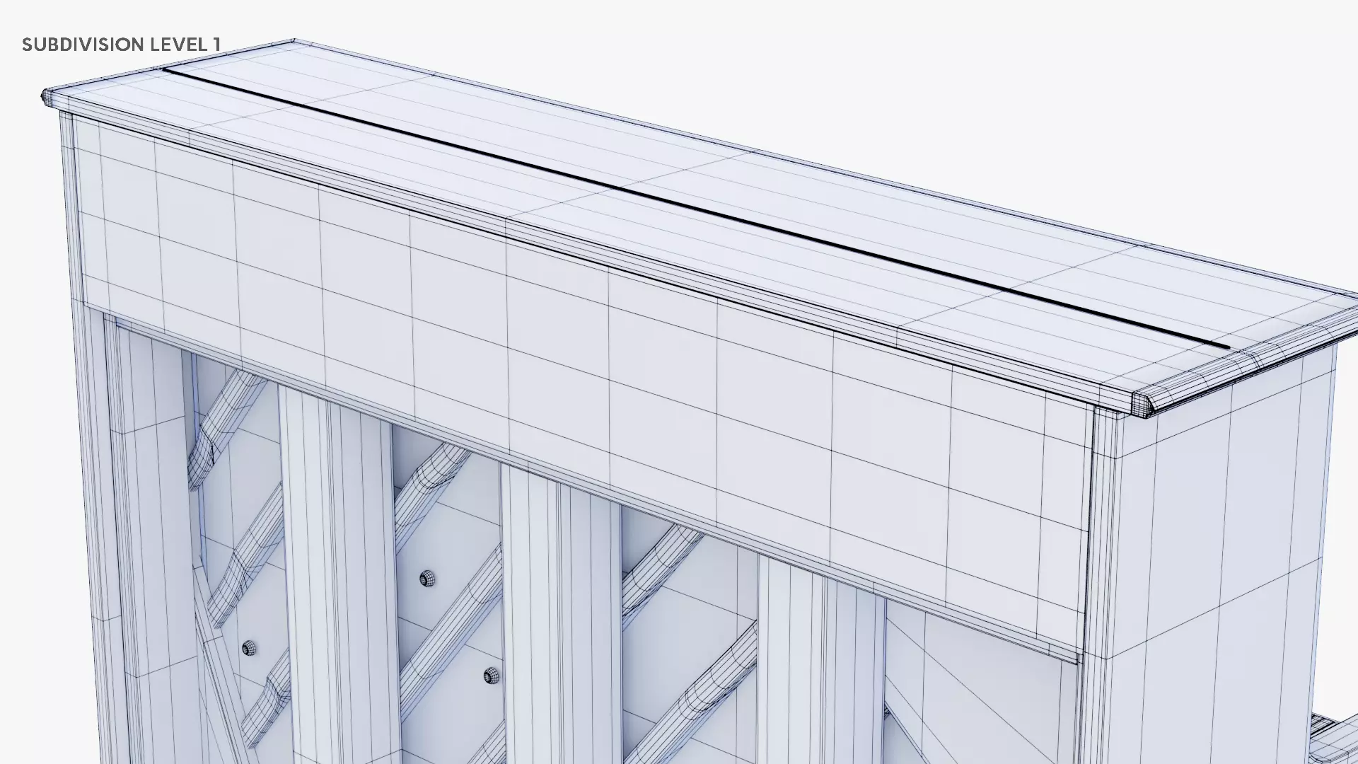 Wooden Upright Piano Low-poly 3D model_54