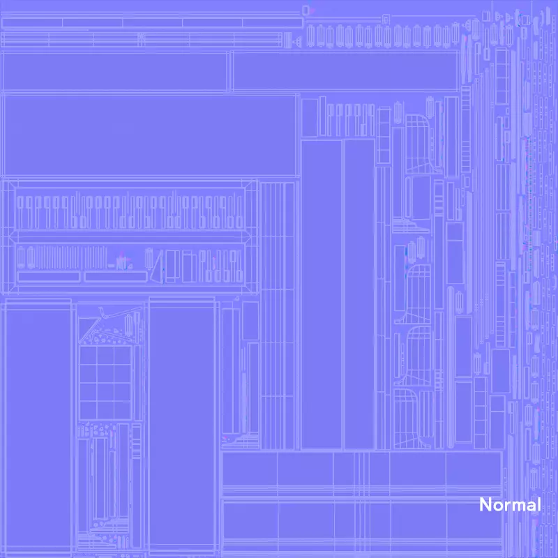 Wooden Upright Piano Low-poly 3D model_67