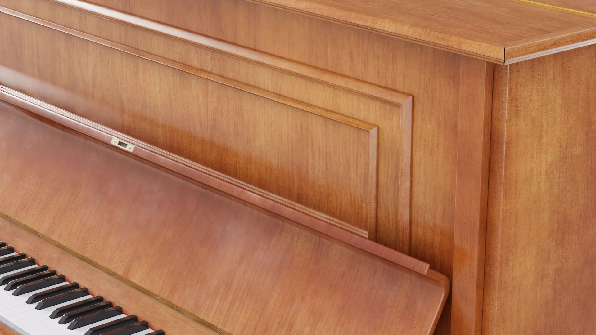 Wooden Upright Piano Low-poly 3D model_18