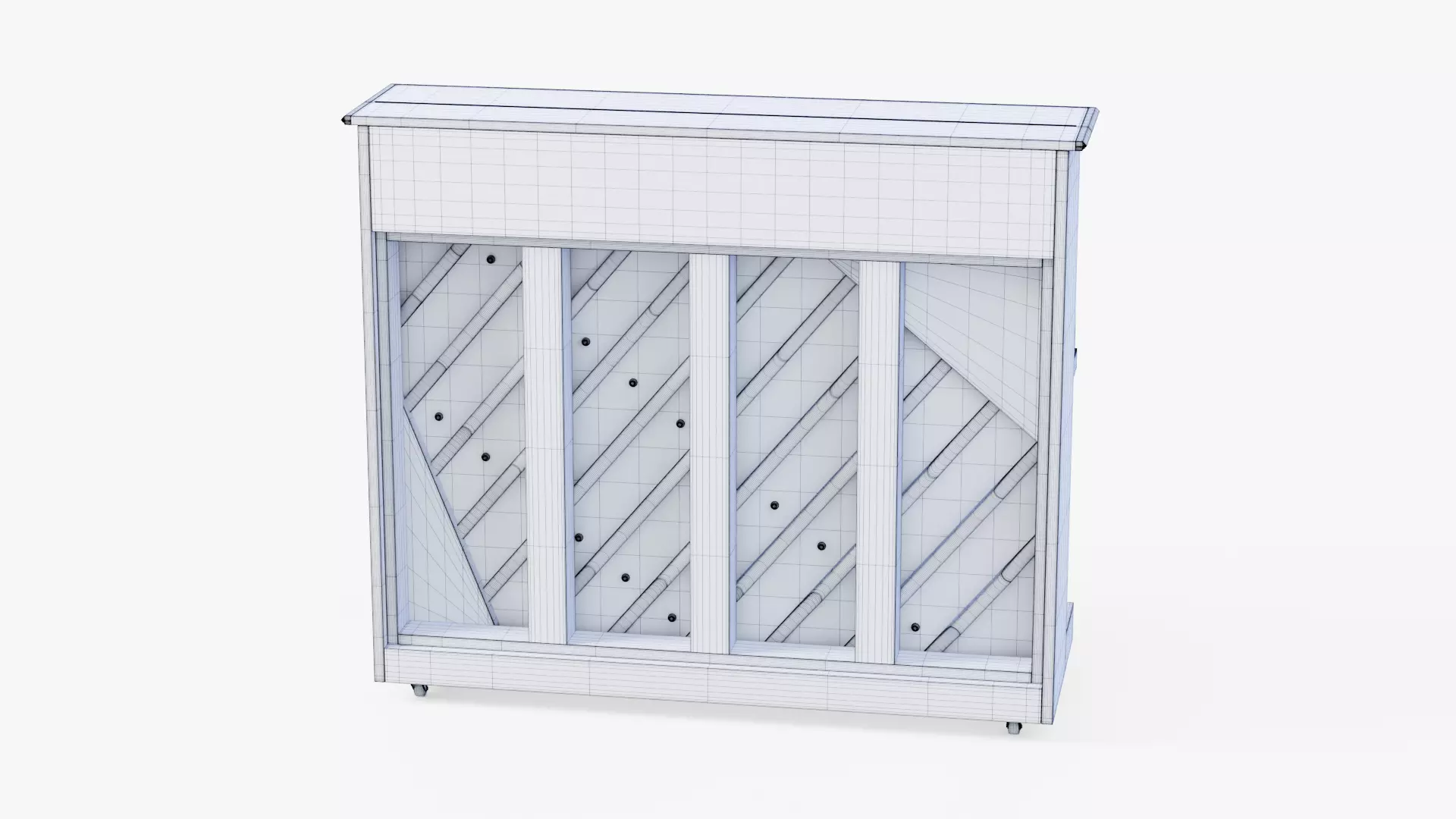 Wooden Upright Piano Low-poly 3D model_62