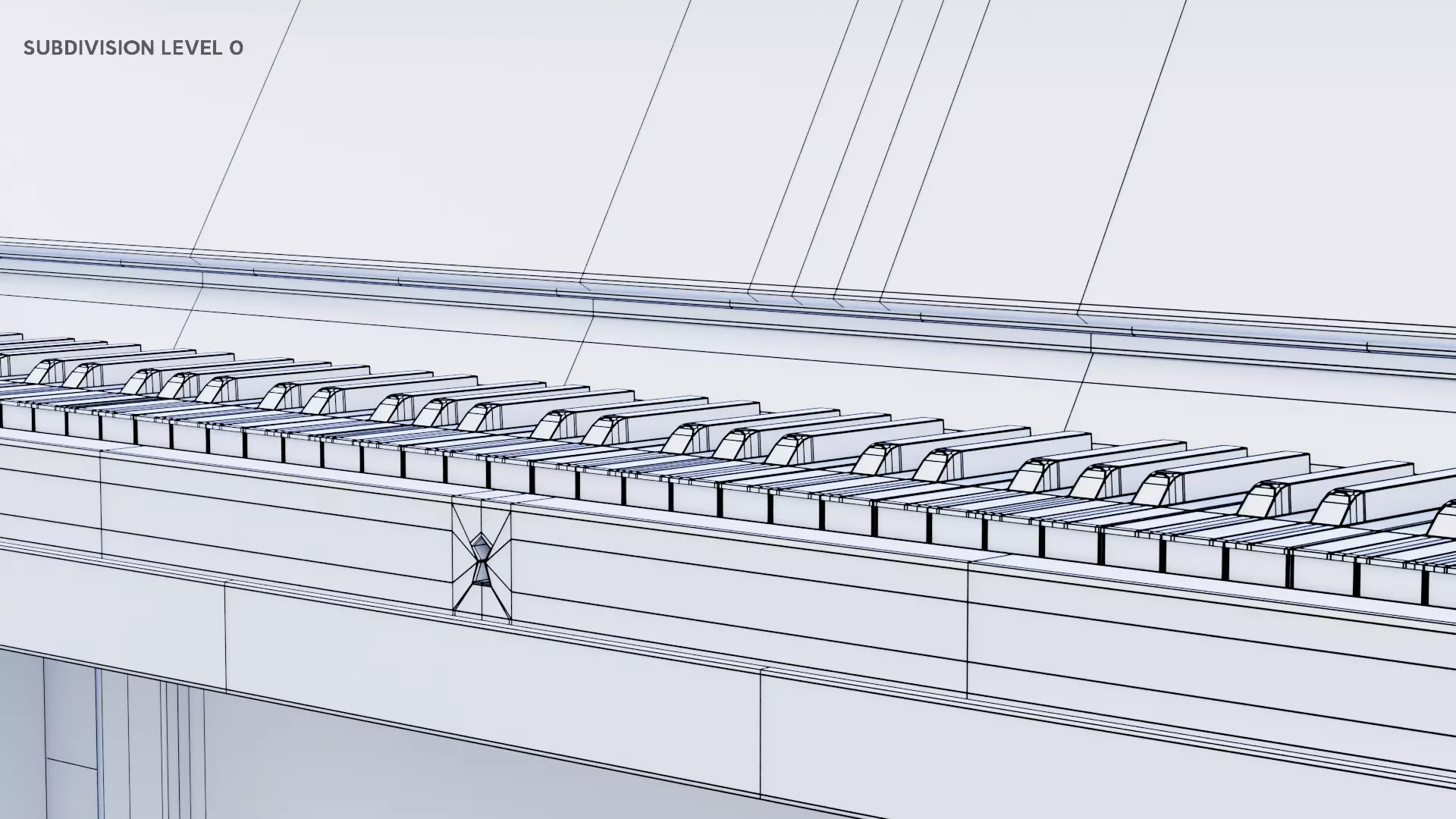 Wooden Upright Piano Low-poly 3D model_37