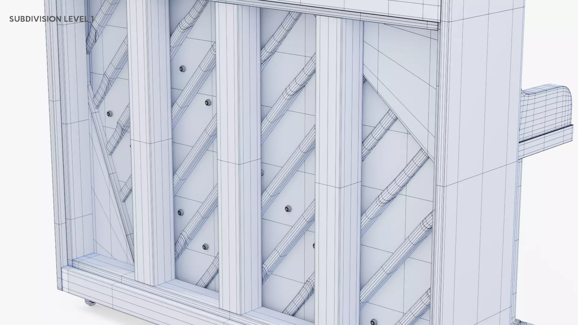 Wooden Upright Piano Low-poly 3D model_56