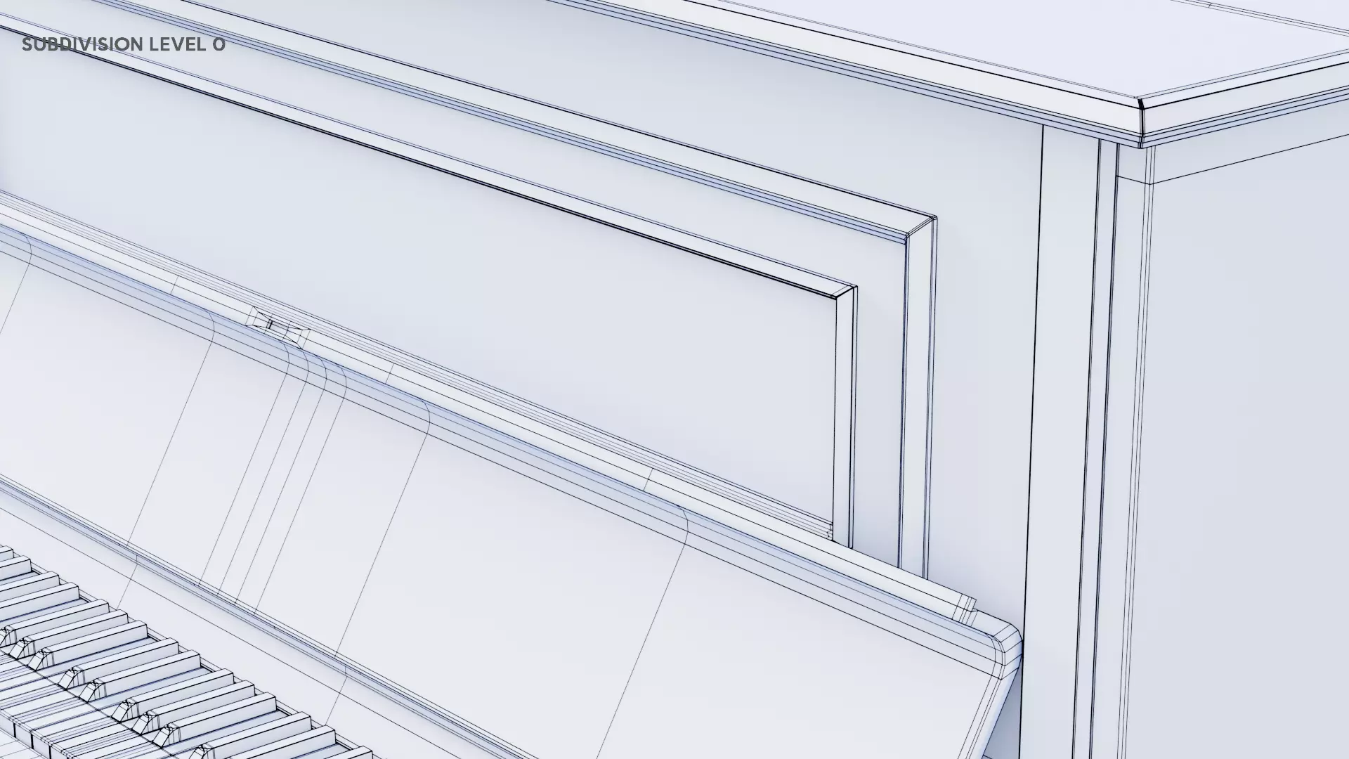 Wooden Upright Piano Low-poly 3D model_43