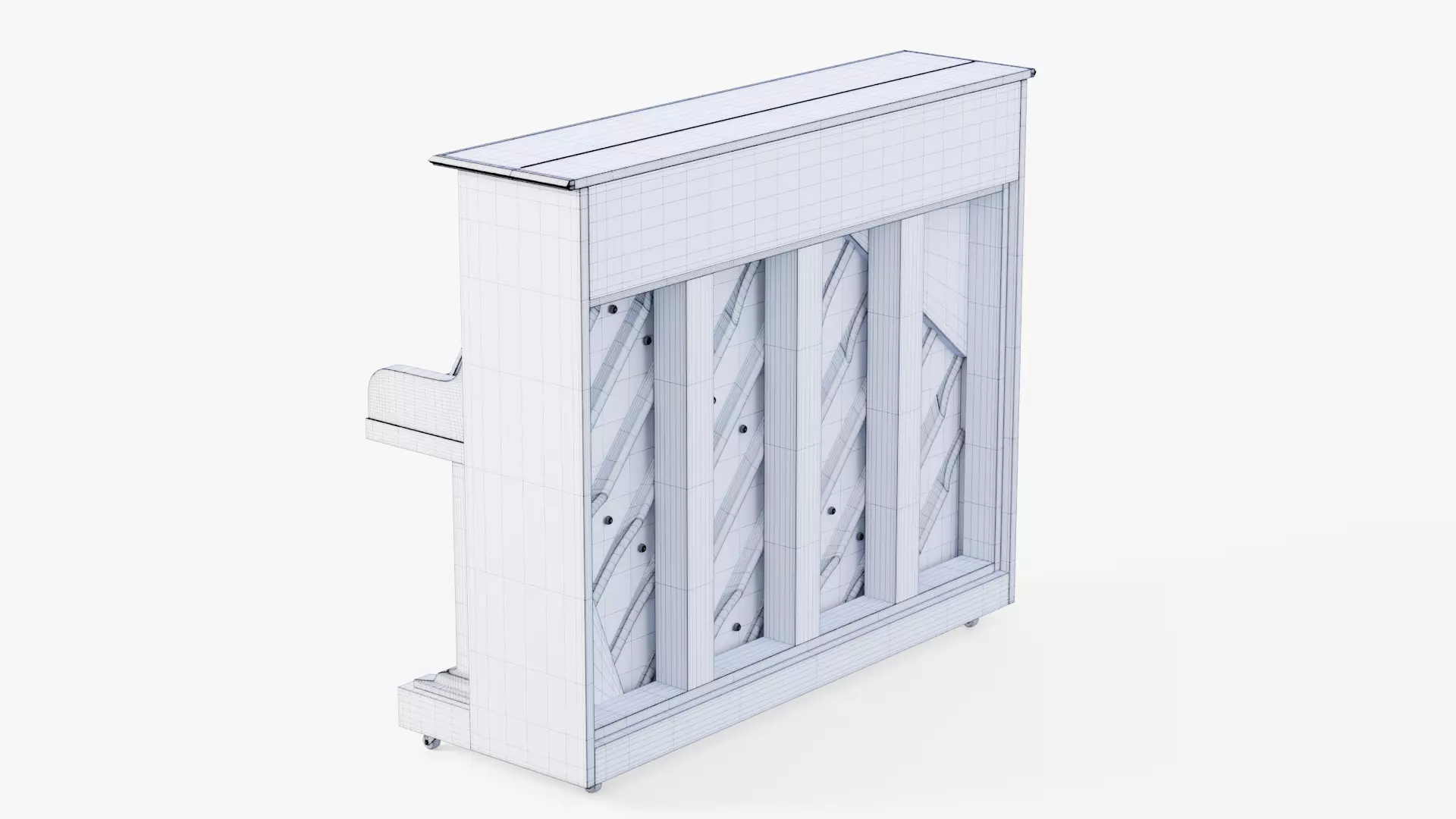 Wooden Upright Piano Low-poly 3D model_63