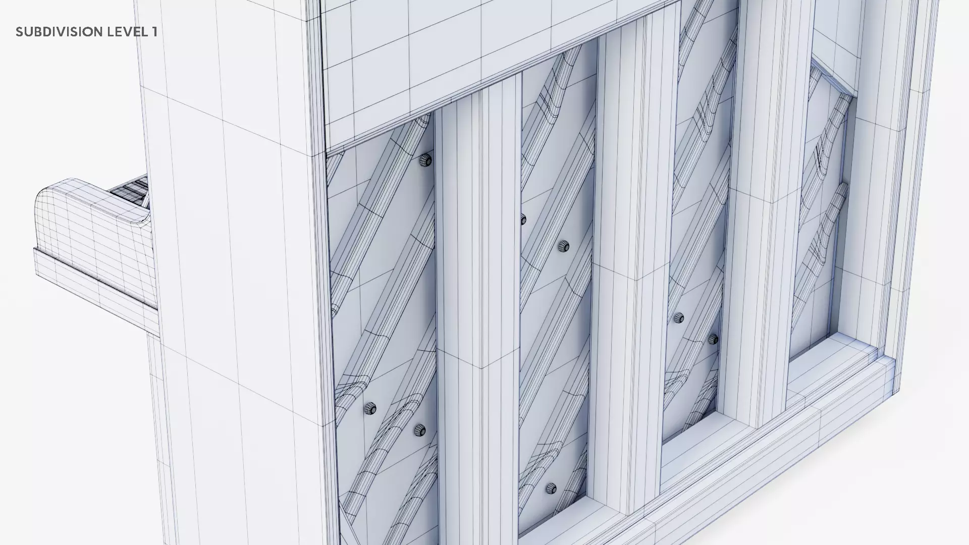 Wooden Upright Piano Low-poly 3D model_58