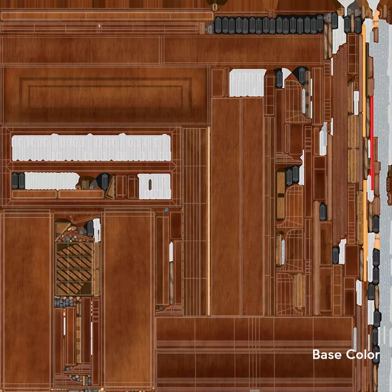 Wooden Upright Piano Low-poly 3D model_65