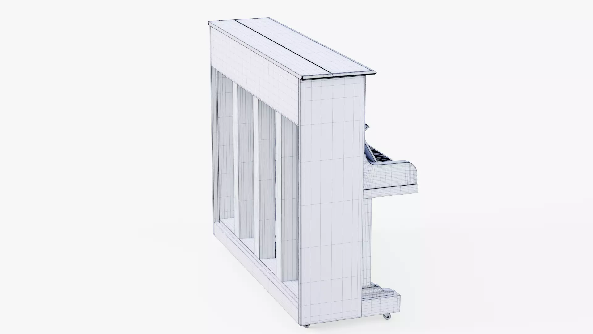 Wooden Upright Piano Low-poly 3D model_61