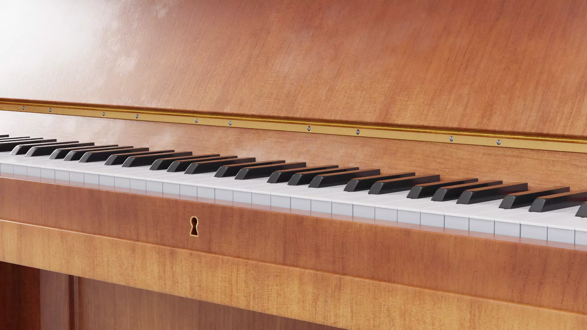 Wooden Upright Piano Low-poly 3D model_14