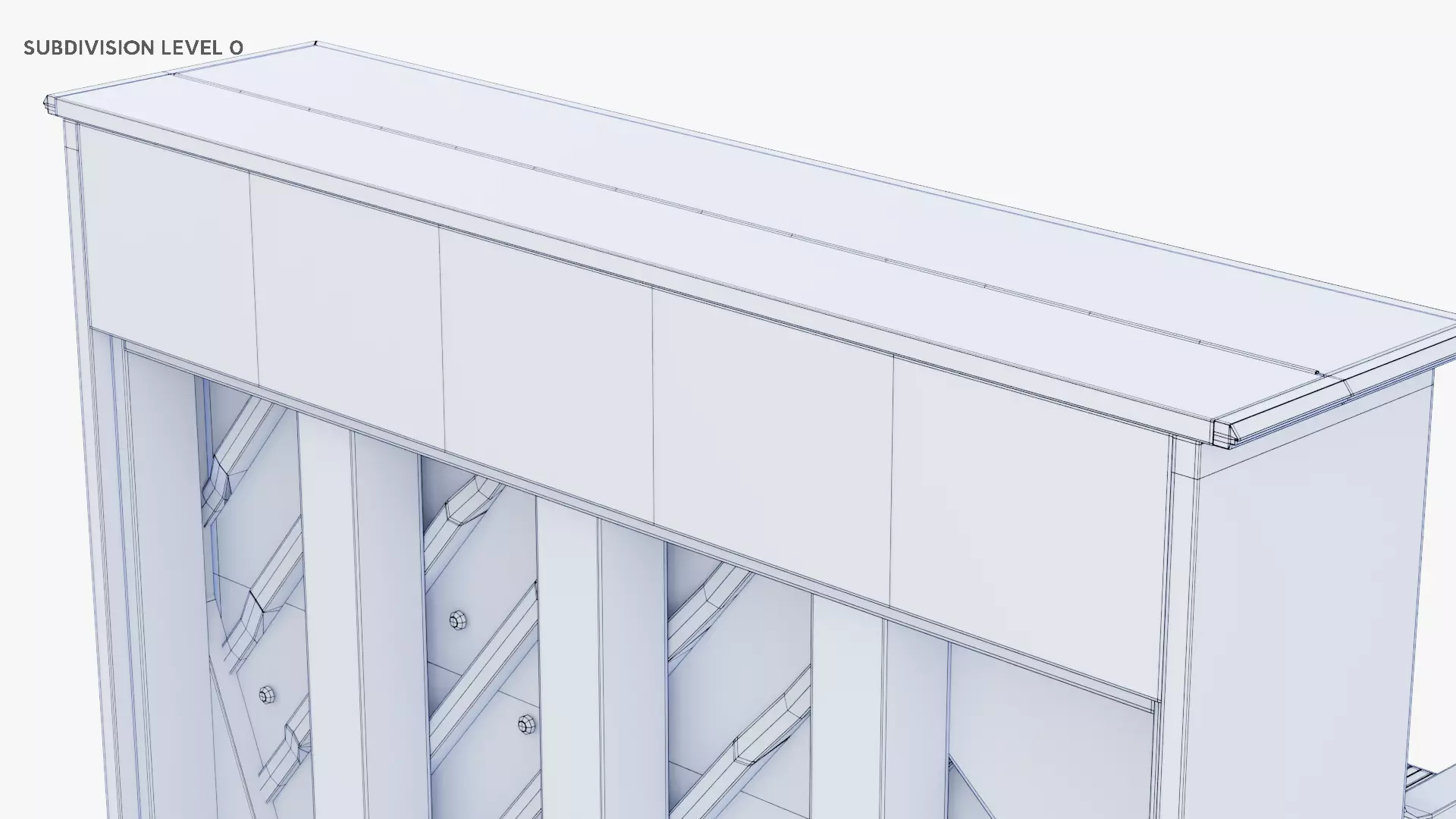 Wooden Upright Piano Low-poly 3D model_53