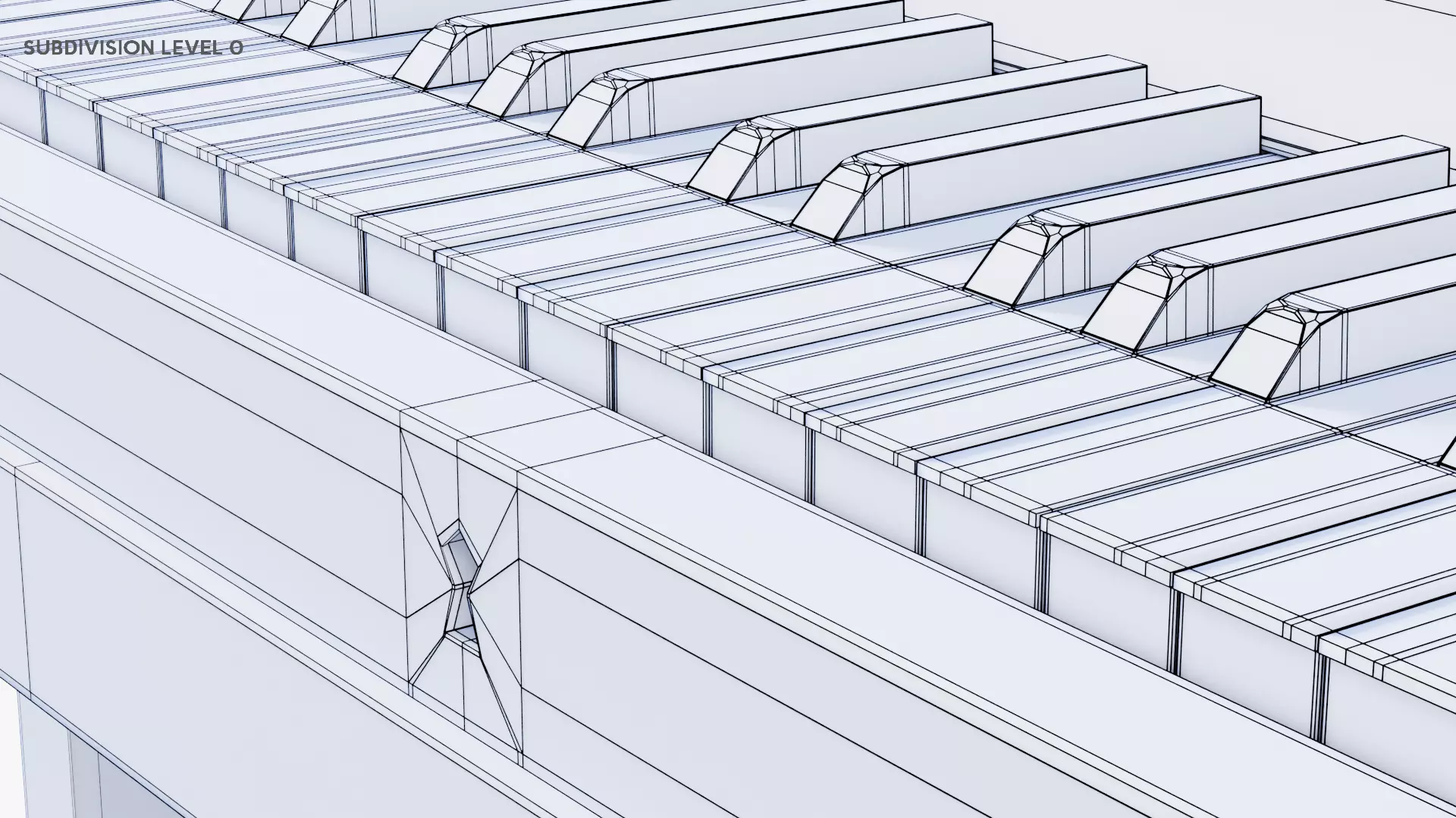 Wooden Upright Piano Low-poly 3D model_39