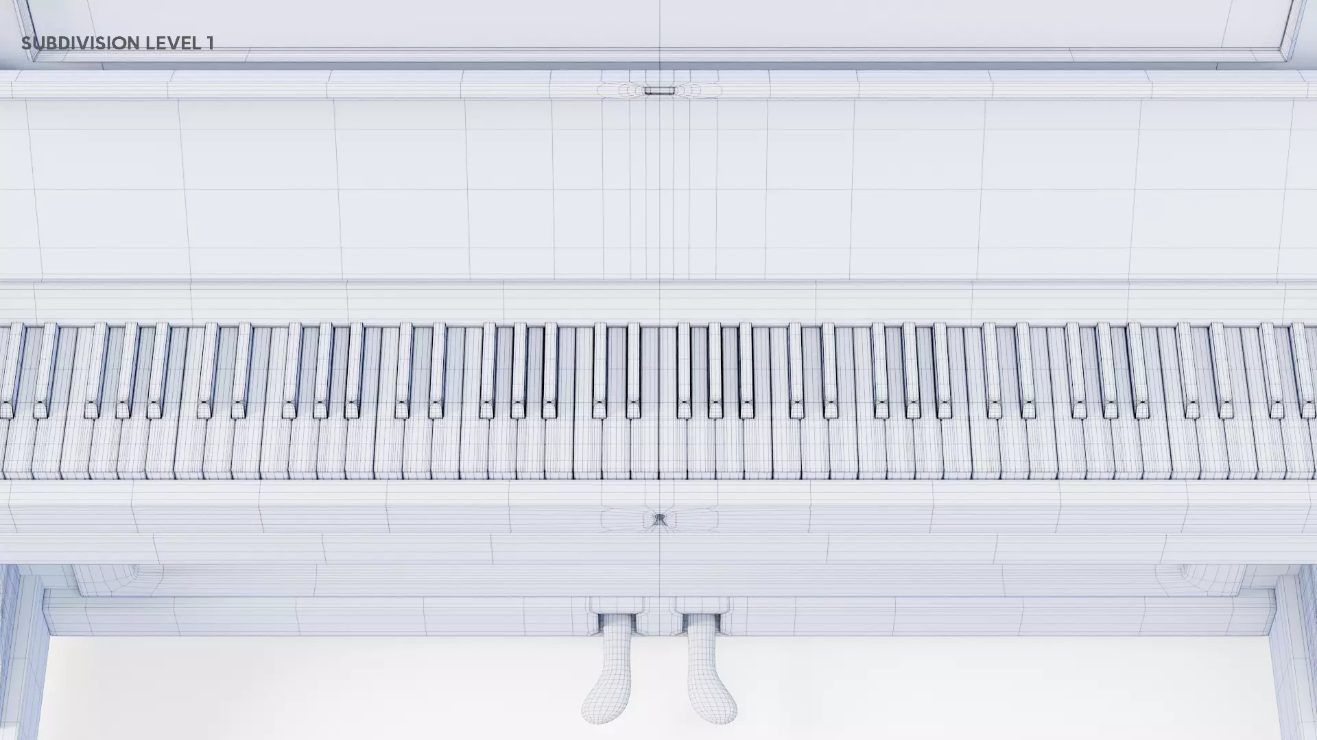 Wooden Upright Piano Low-poly 3D model_46