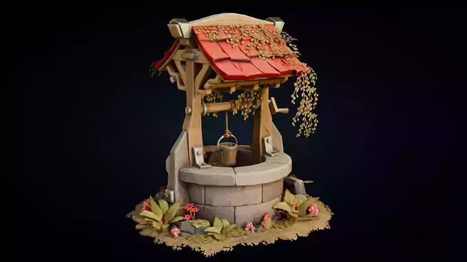 Water Well Stylized - Game Environment Prop Low-poly 3D model