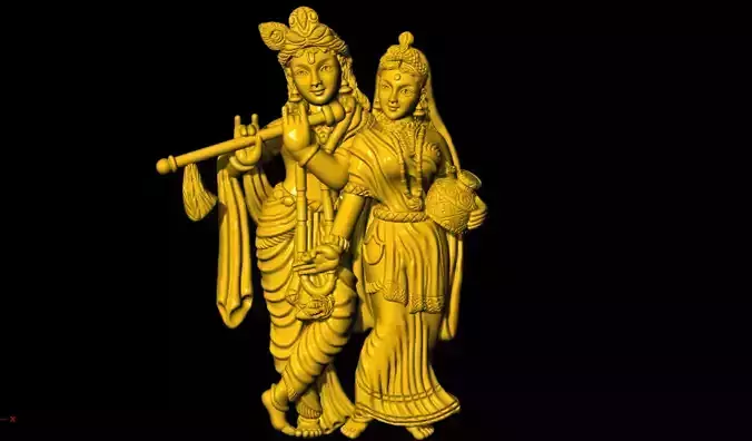 RADHA KRISHNA UNIQUE 3D PRINTED MODEL
