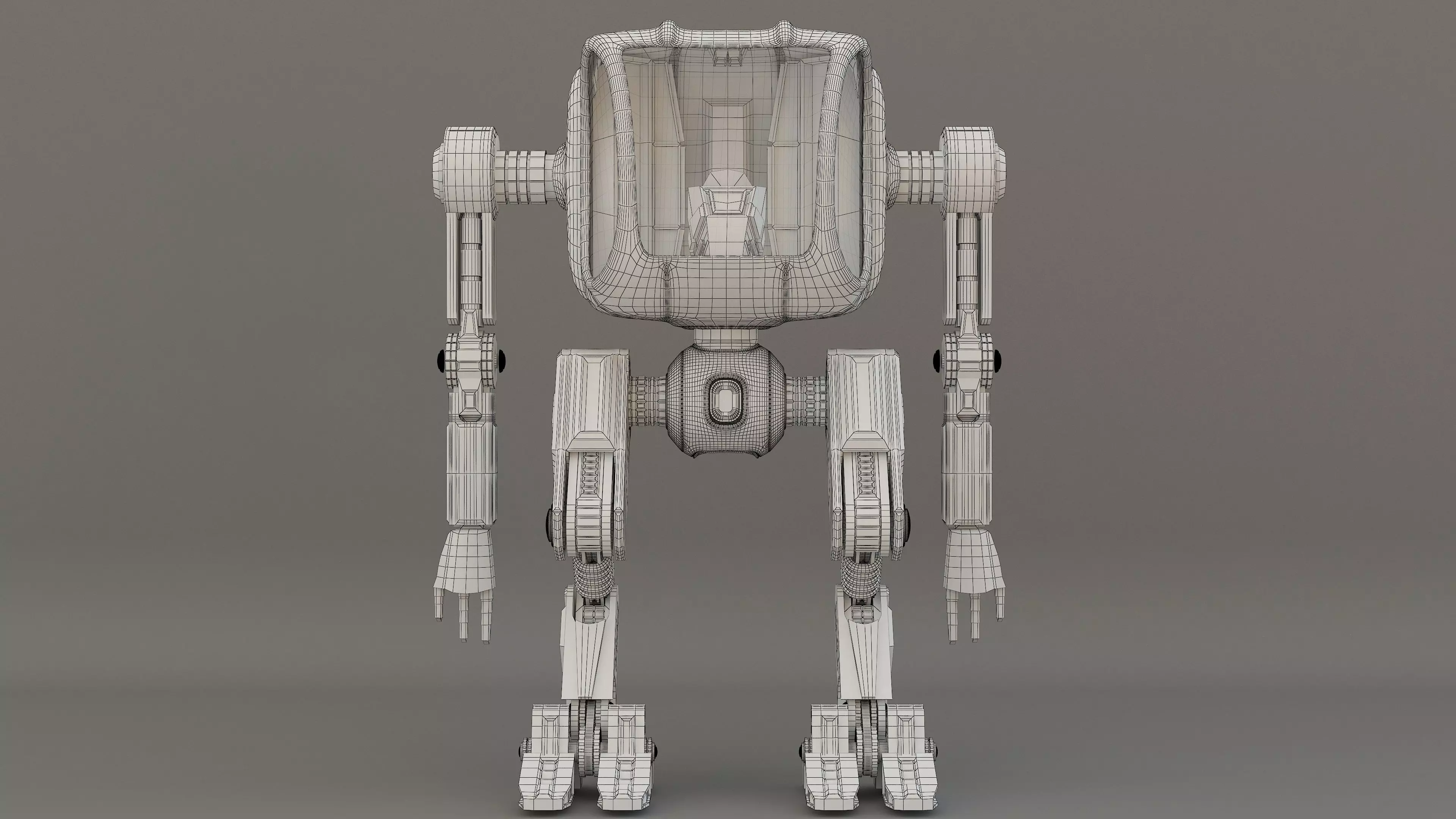  futuristic medical and war robot 3D model_1