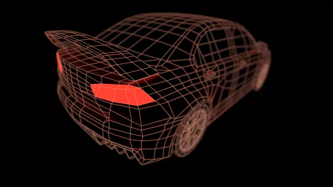 Red Car Free low-poly 3D model_13