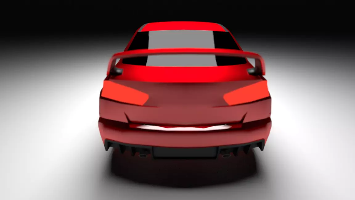 Red Car Free low-poly 3D model_19