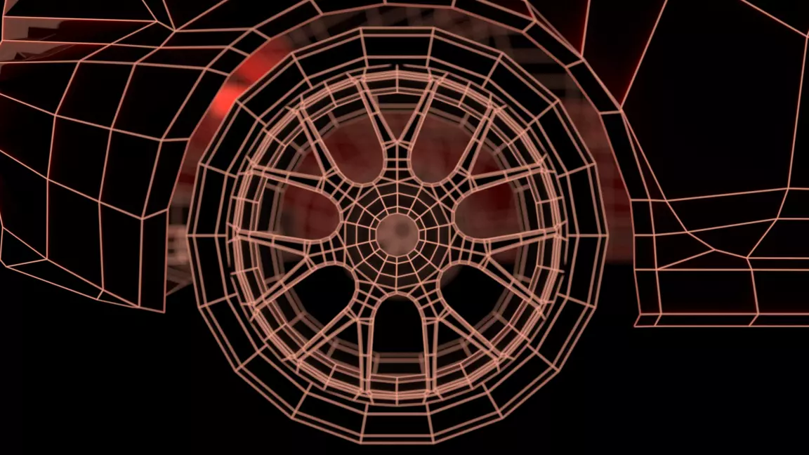 Red Car Free low-poly 3D model_8