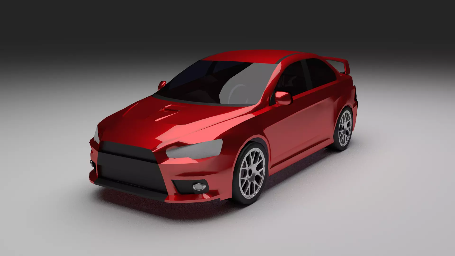 Red Car Free low-poly 3D model_16