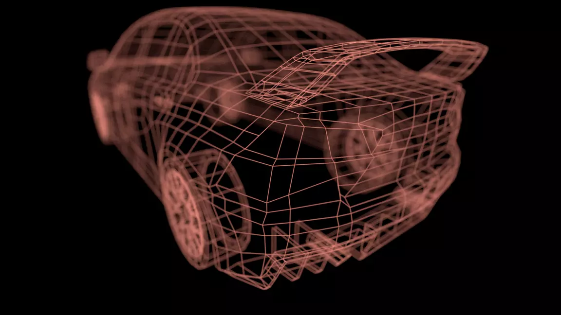 Red Car Free low-poly 3D model_12