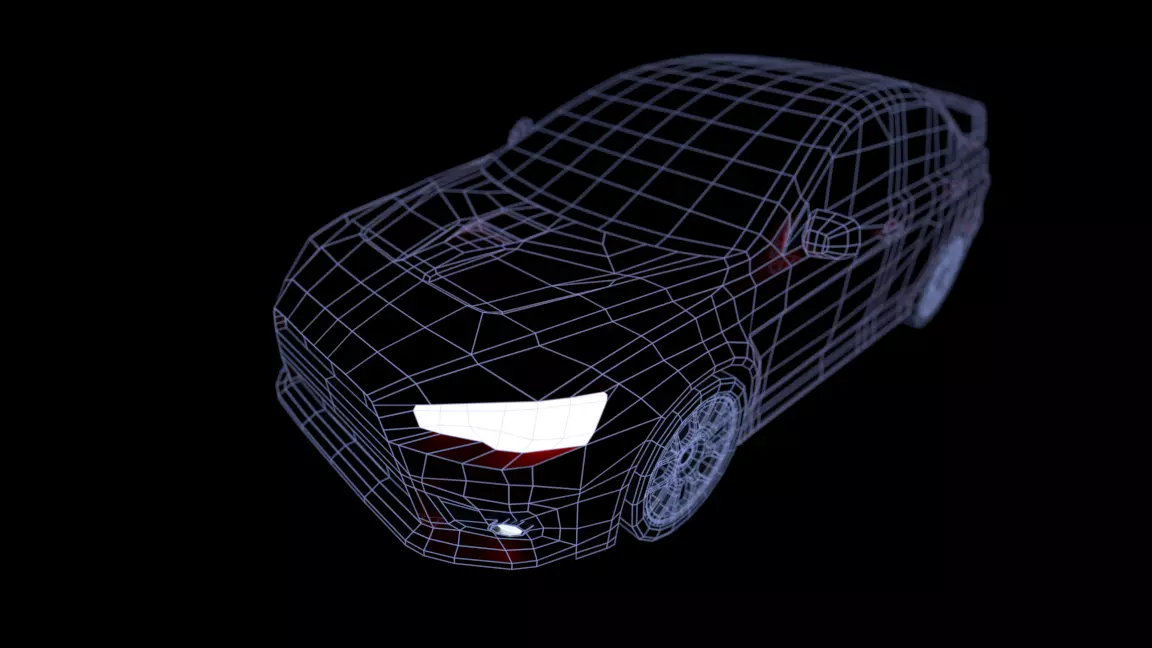 Red Car Free low-poly 3D model_14