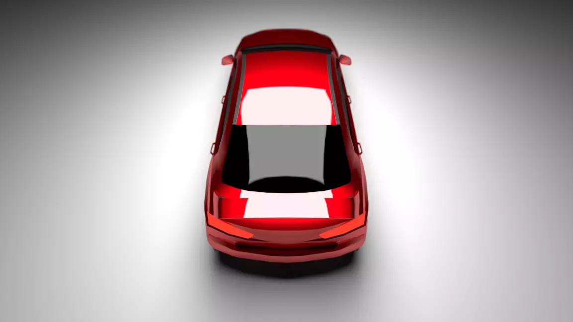 Red Car Free low-poly 3D model_18