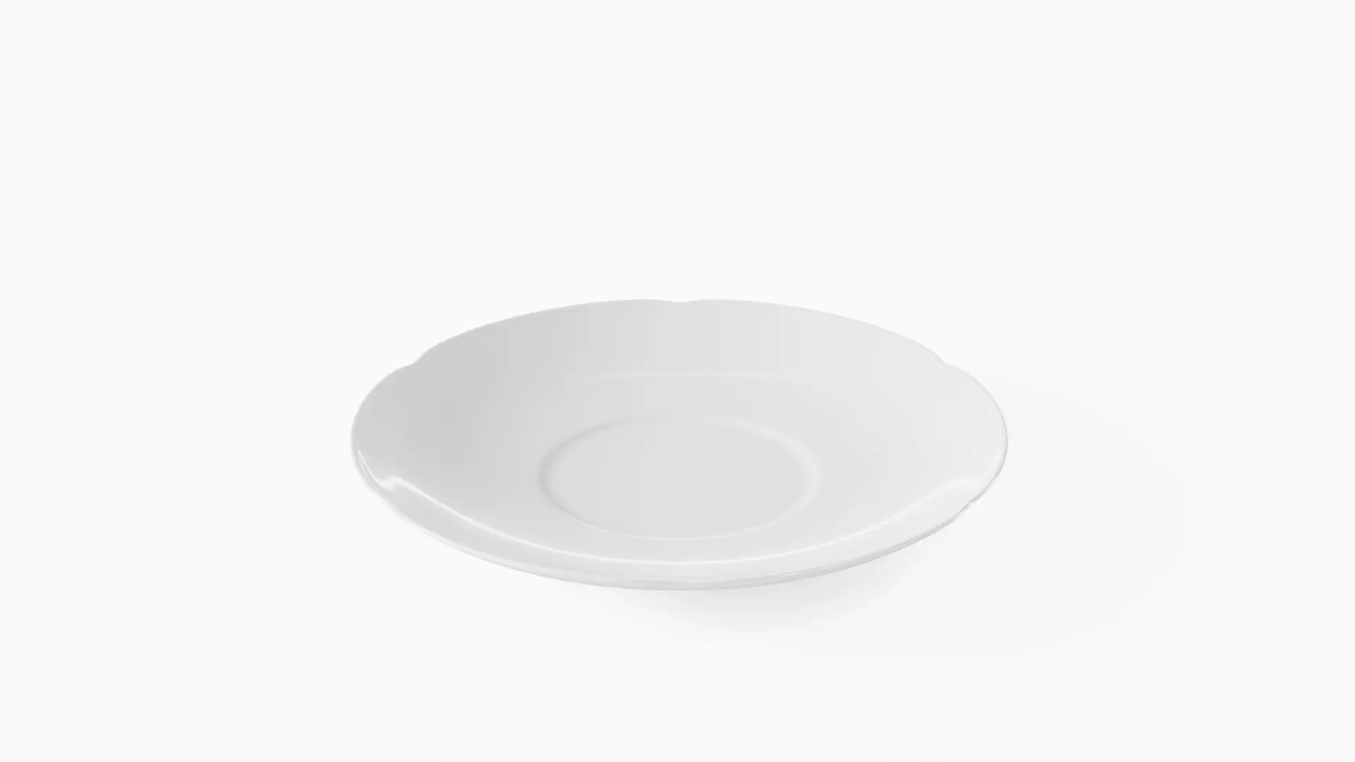 White Tableware Set and Plates Low-poly 3D model_28