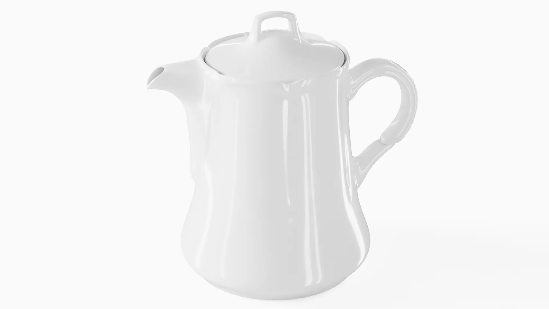 White Tableware Set and Plates Low-poly 3D model_33