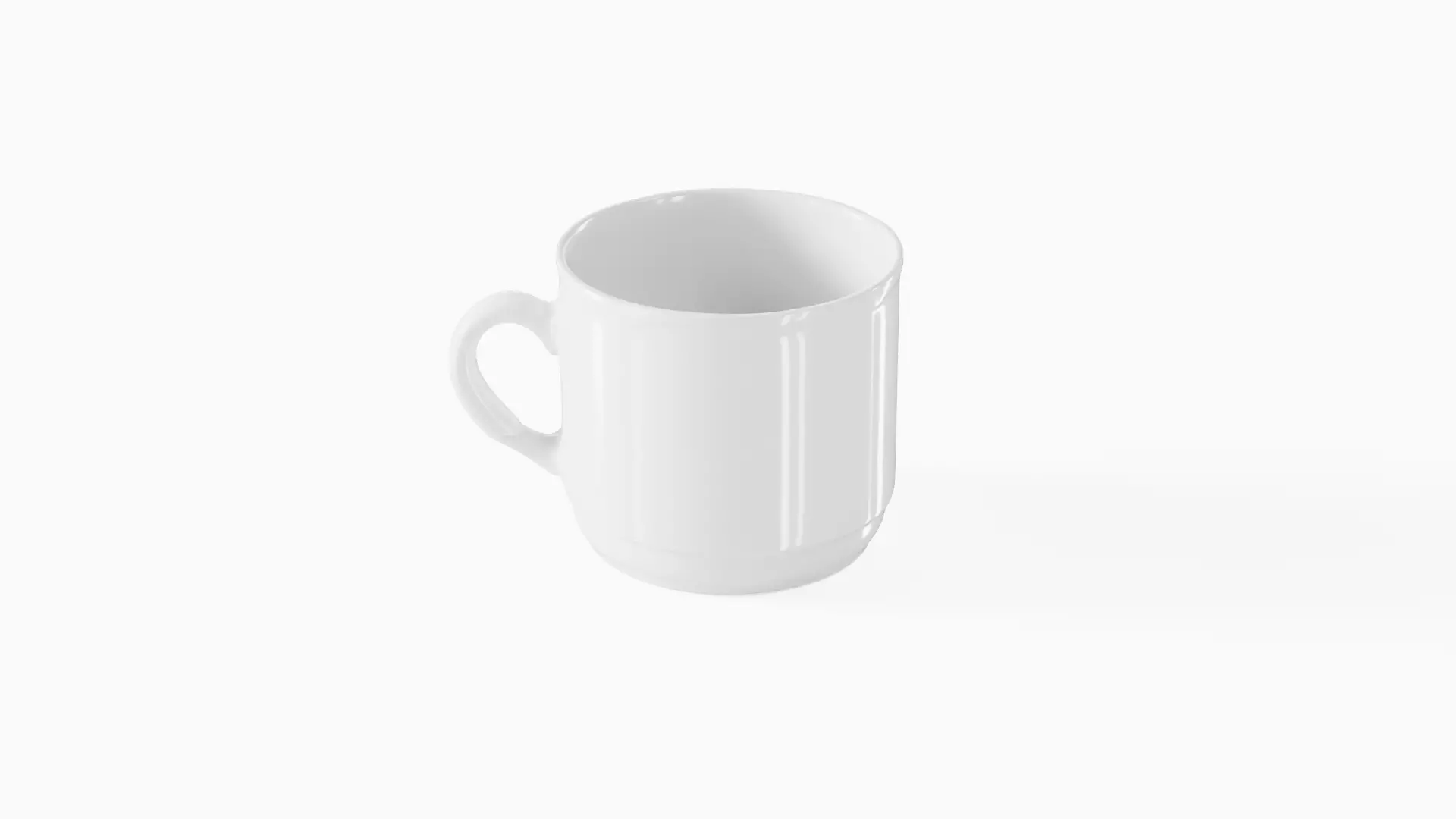 White Tableware Set and Plates Low-poly 3D model_7